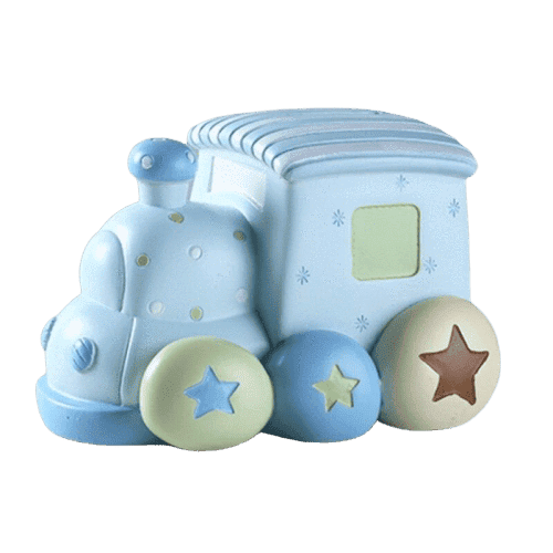 Blue Train Piggy Bank