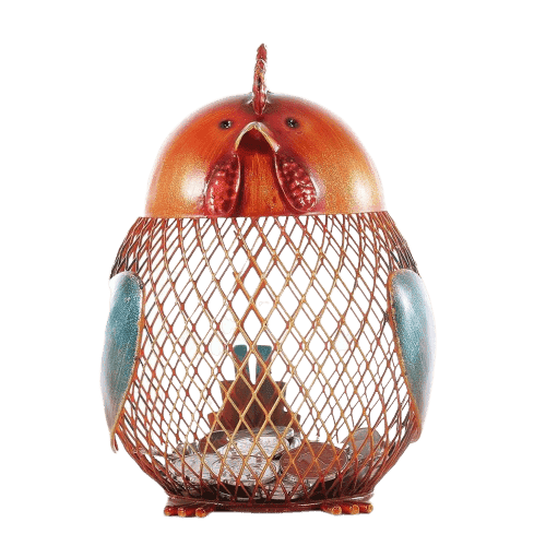 Metal Rooster Piggy Bank