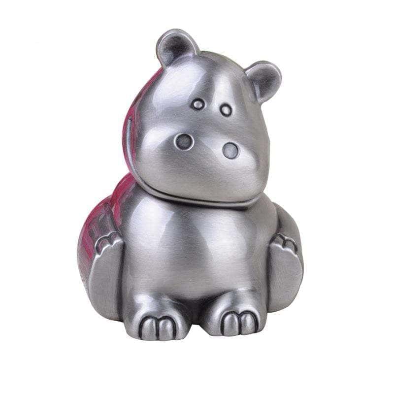 Silver Hippopotamus Piggy Bank